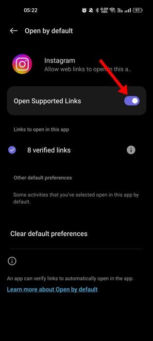 Open Supported Links