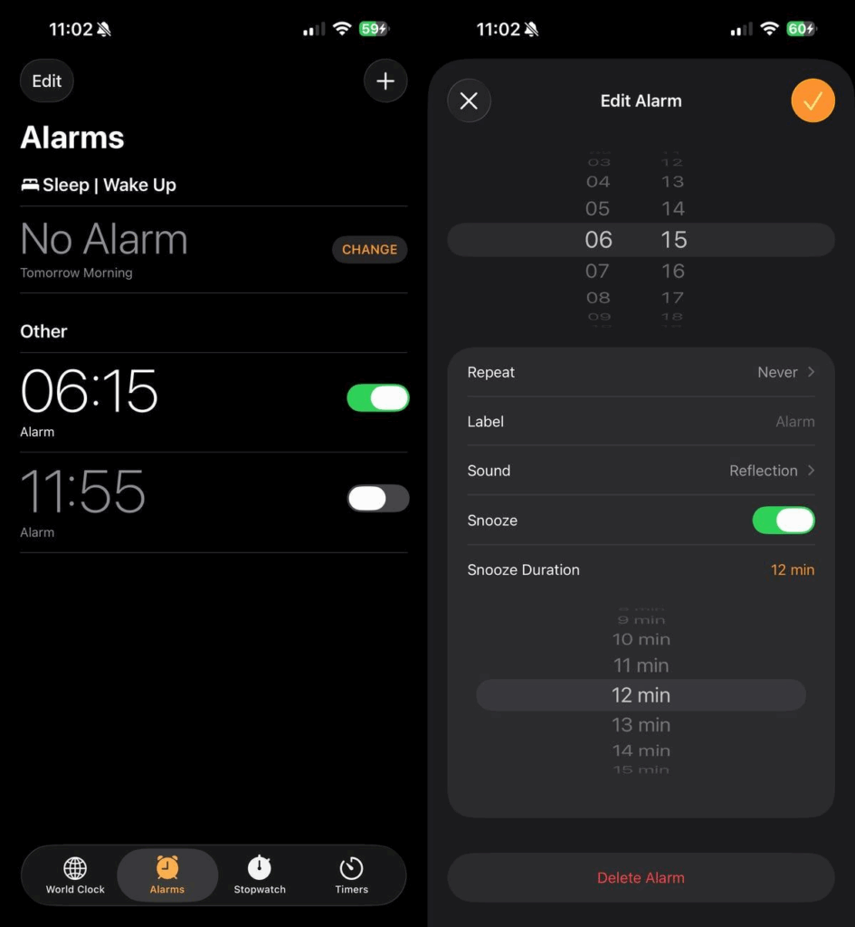 Personalize Alarm Snooze Timing in iOS 26