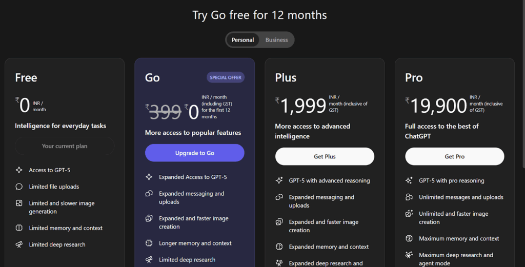 Select the upgrade option
